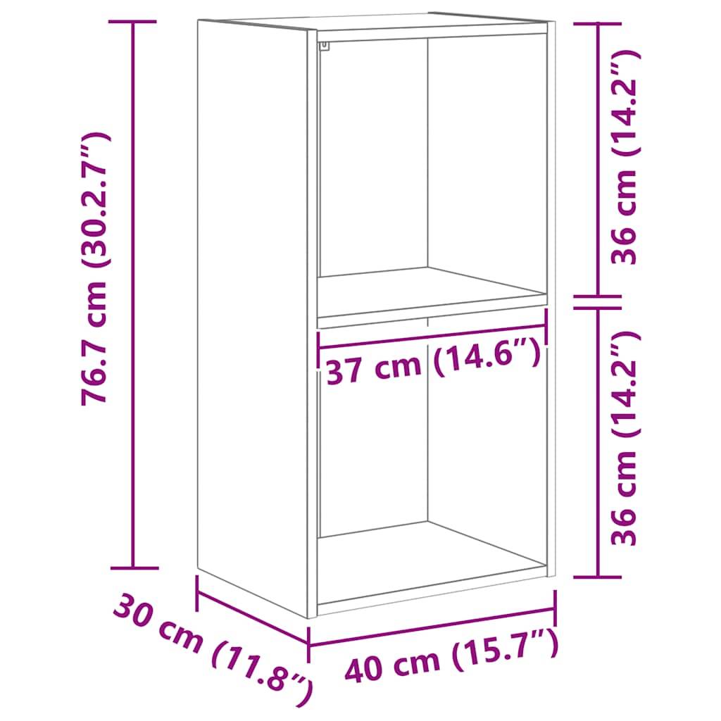 vidaXL Bücherregal Altholz-Optik 40x30x77 cm Holzwerkstoff