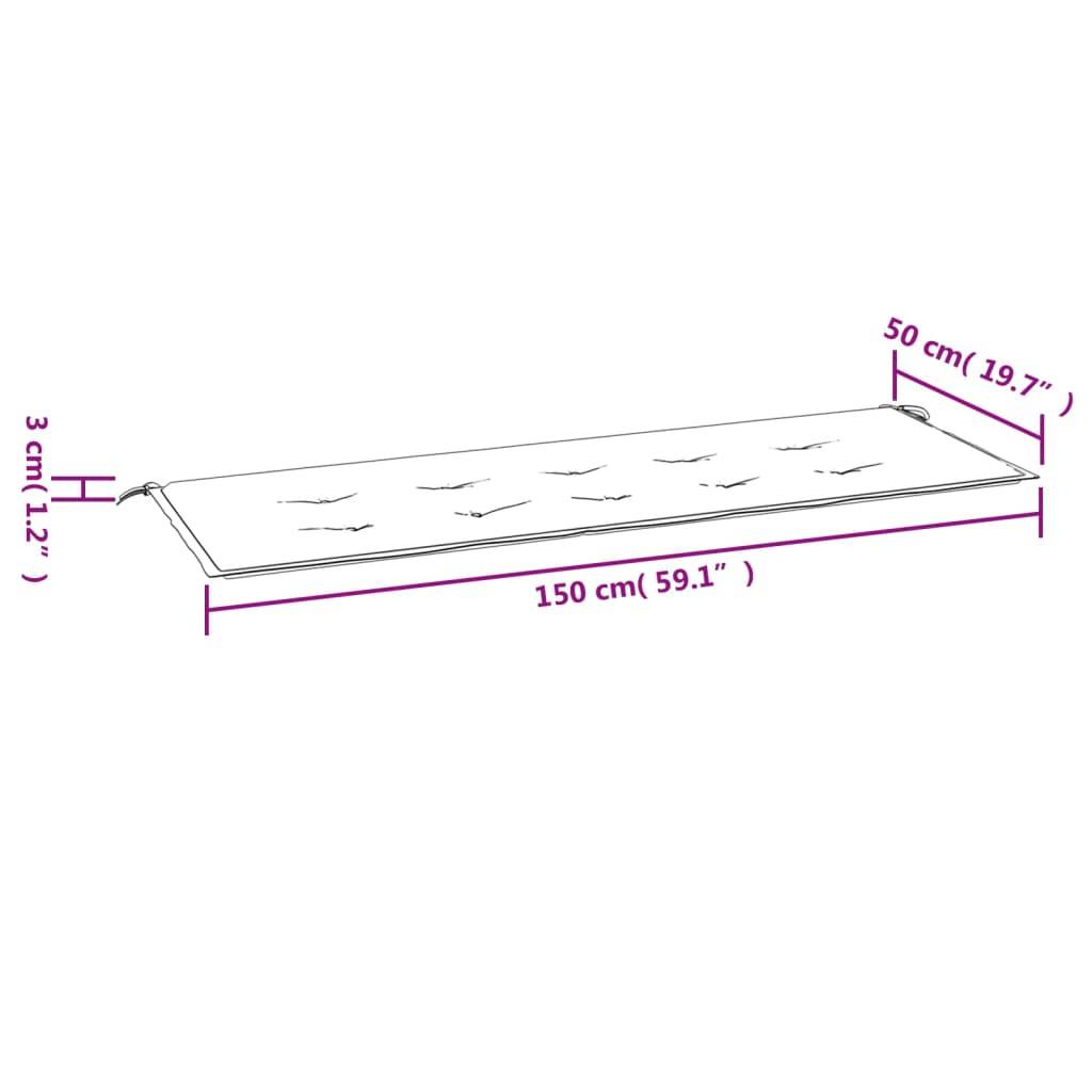 vidaXL Gartenbank-Auflage Rot 150x50x3 cm Oxford-Gewebe