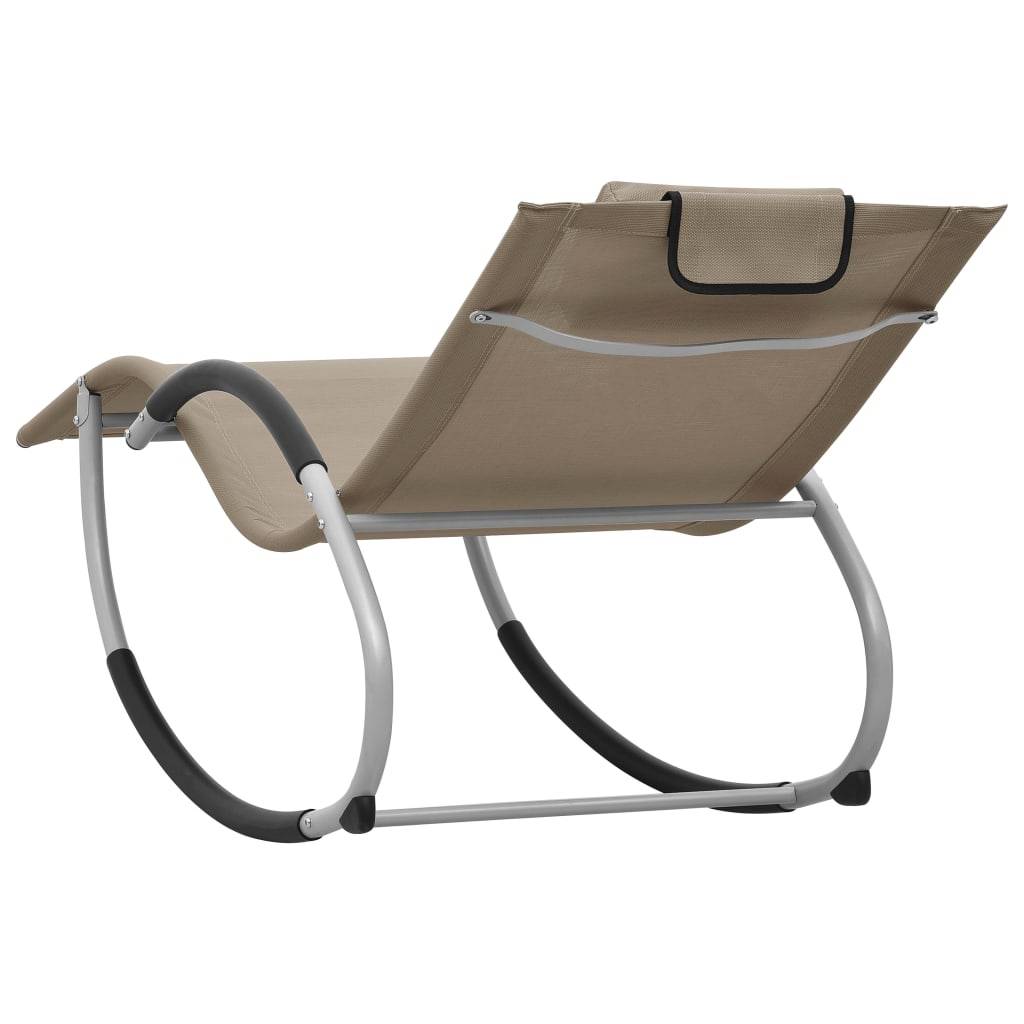 vidaXL Sonnenliege mit Kissen Taupe Textilene