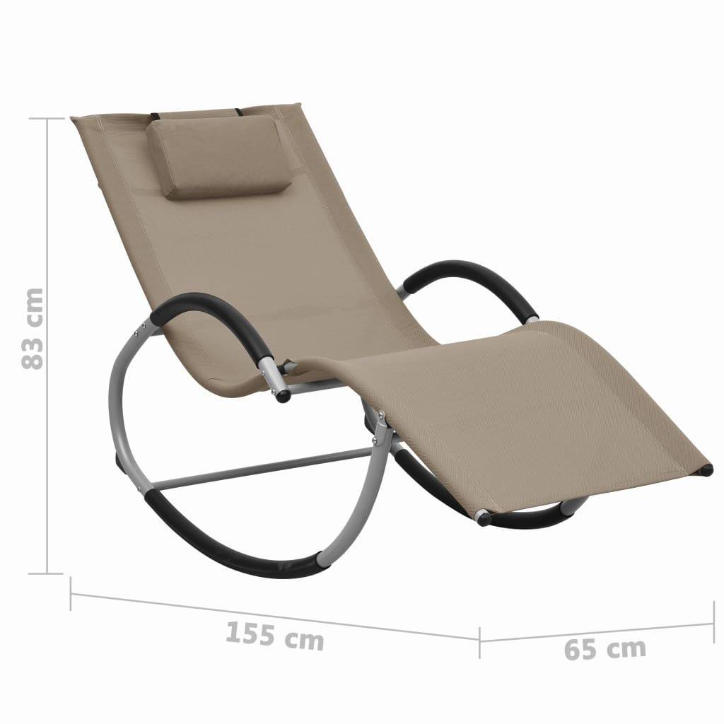 vidaXL Sonnenliege mit Kissen Taupe Textilene
