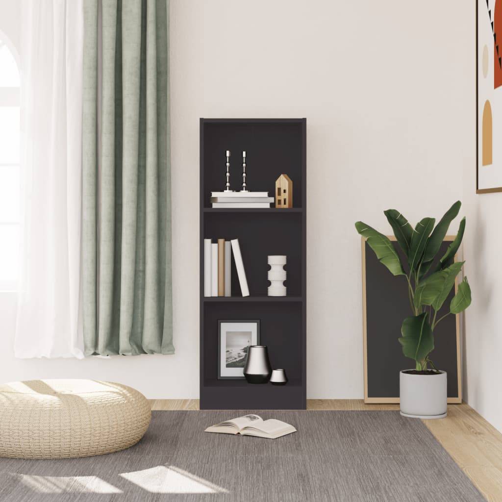 vidaXL Bücherregal 3 Fächer Grau 40x24x109 cm Holzwerkstoff