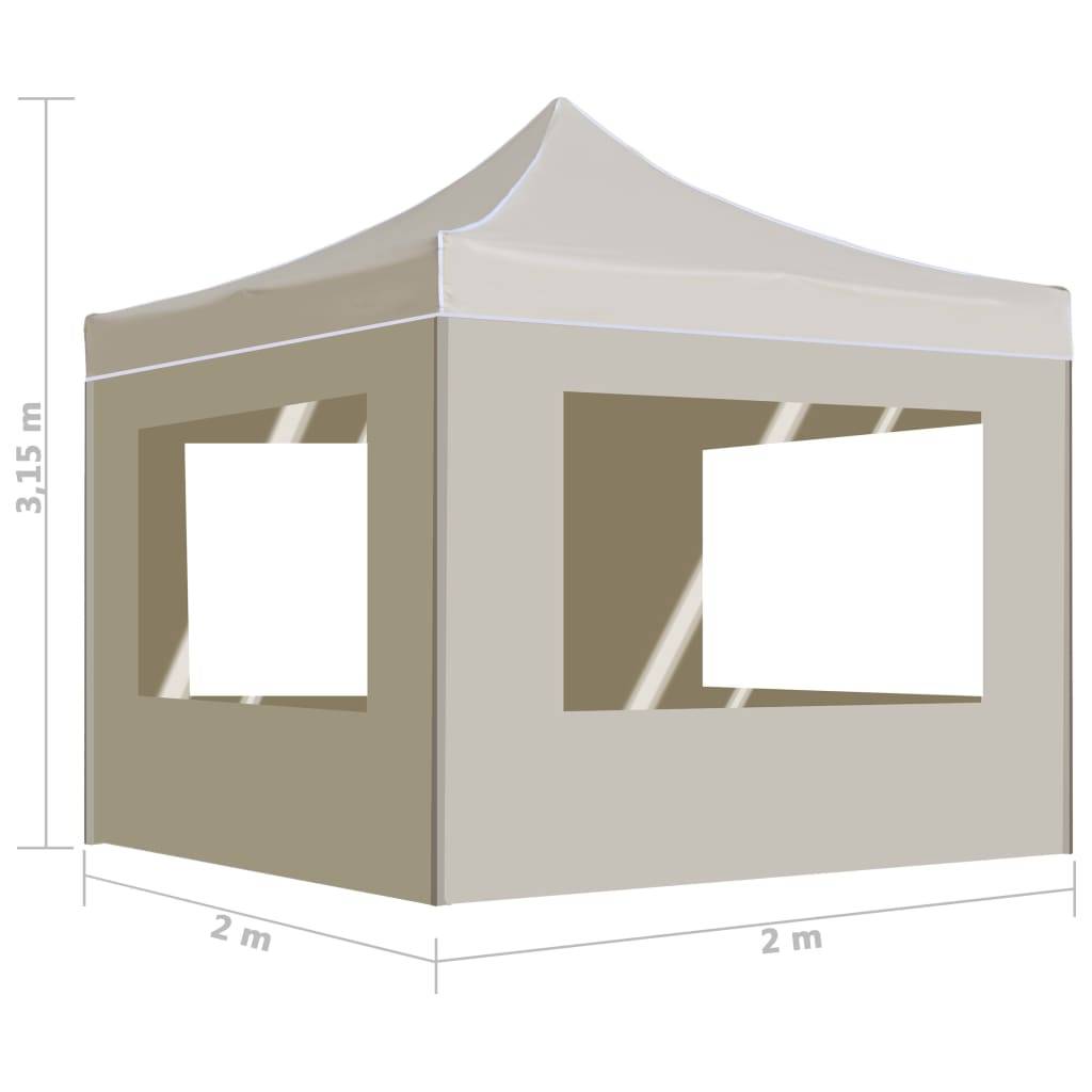 vidaXL Profi-Partyzelt Faltbar mit Wänden Aluminium 2×2m Creme