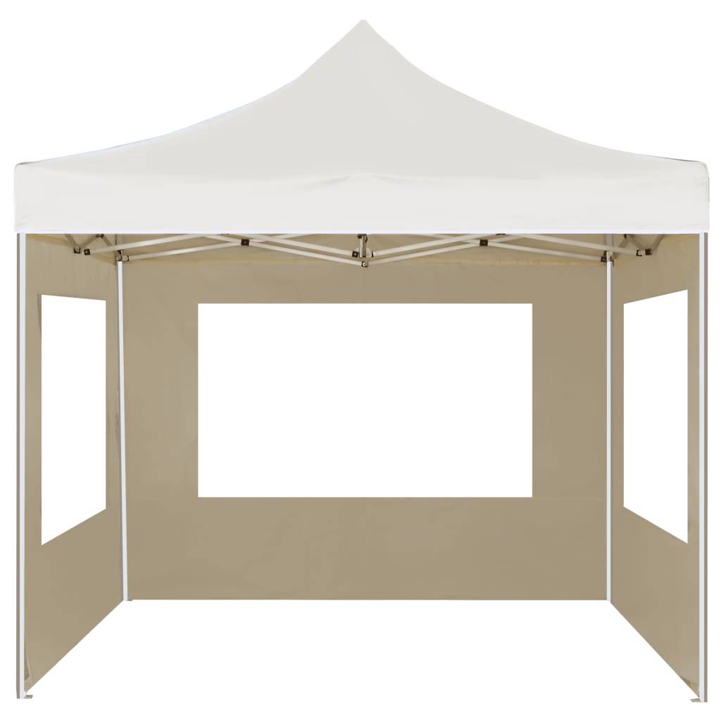 vidaXL Profi-Partyzelt Faltbar mit Wänden Aluminium 2×2m Creme