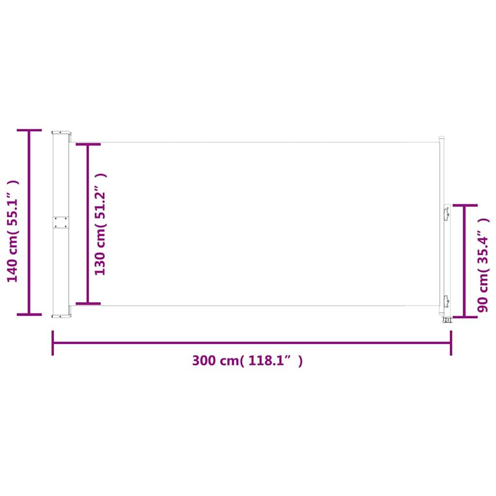 vidaXL Ausziehbare Seitenmarkise 140 x 300 cm Rot