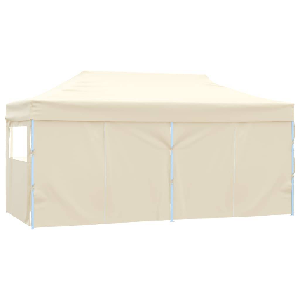 vidaXL Profi-Partyzelt Faltbar mit 4 Seitenwänden 3×6m Stahl Creme
