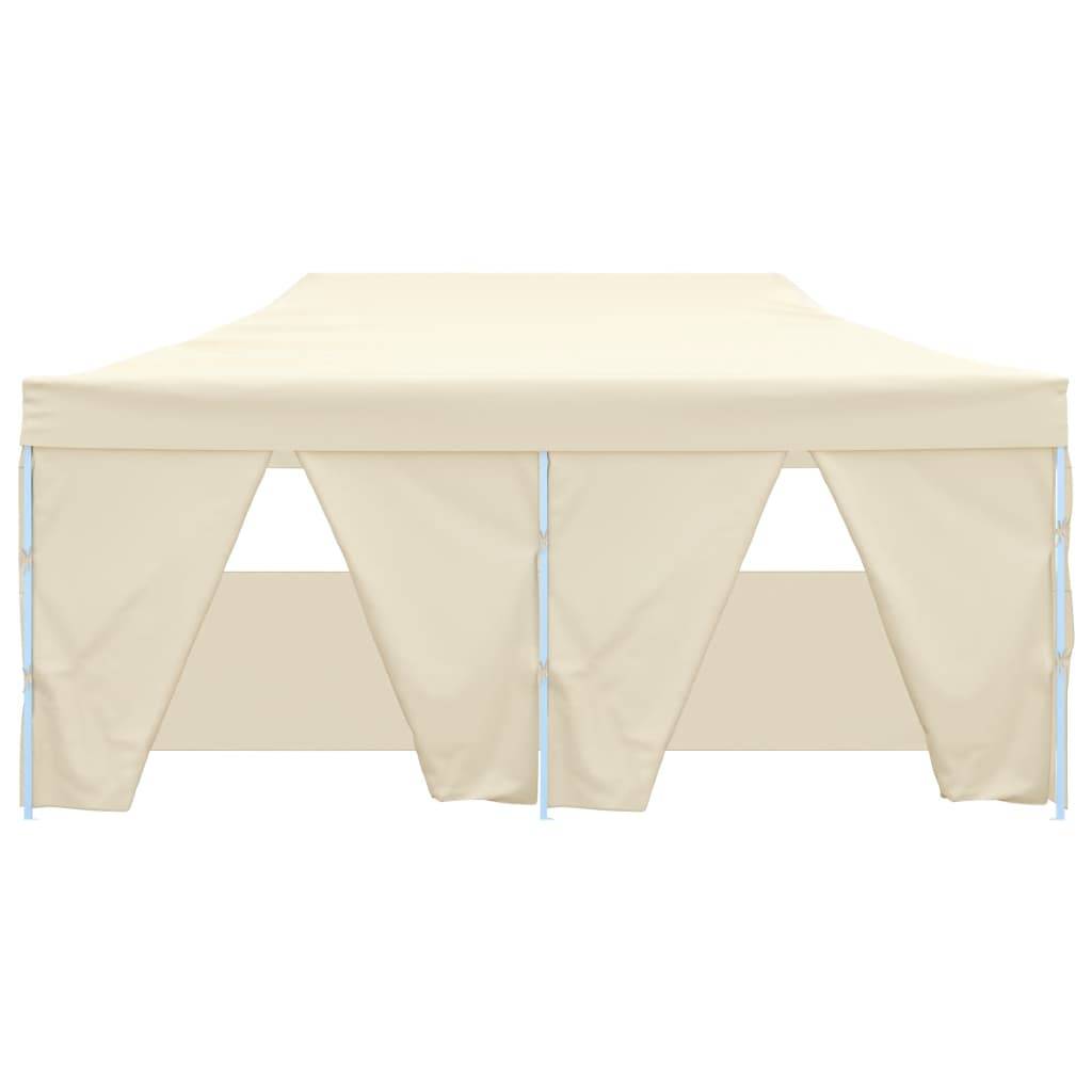 vidaXL Profi-Partyzelt Faltbar mit 4 Seitenwänden 3×6m Stahl Creme