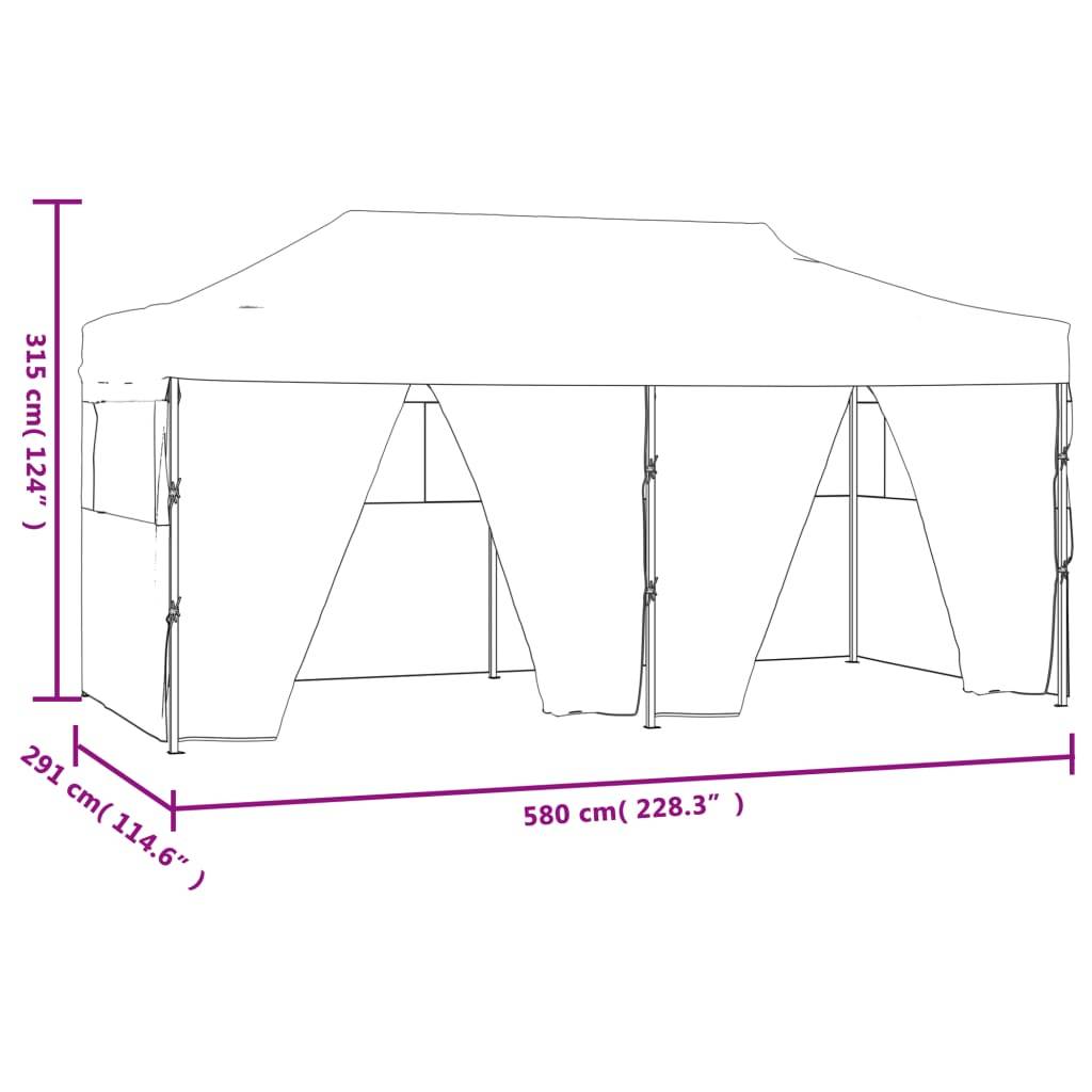 vidaXL Profi-Partyzelt Faltbar mit 4 Seitenwänden 3×6m Stahl Creme