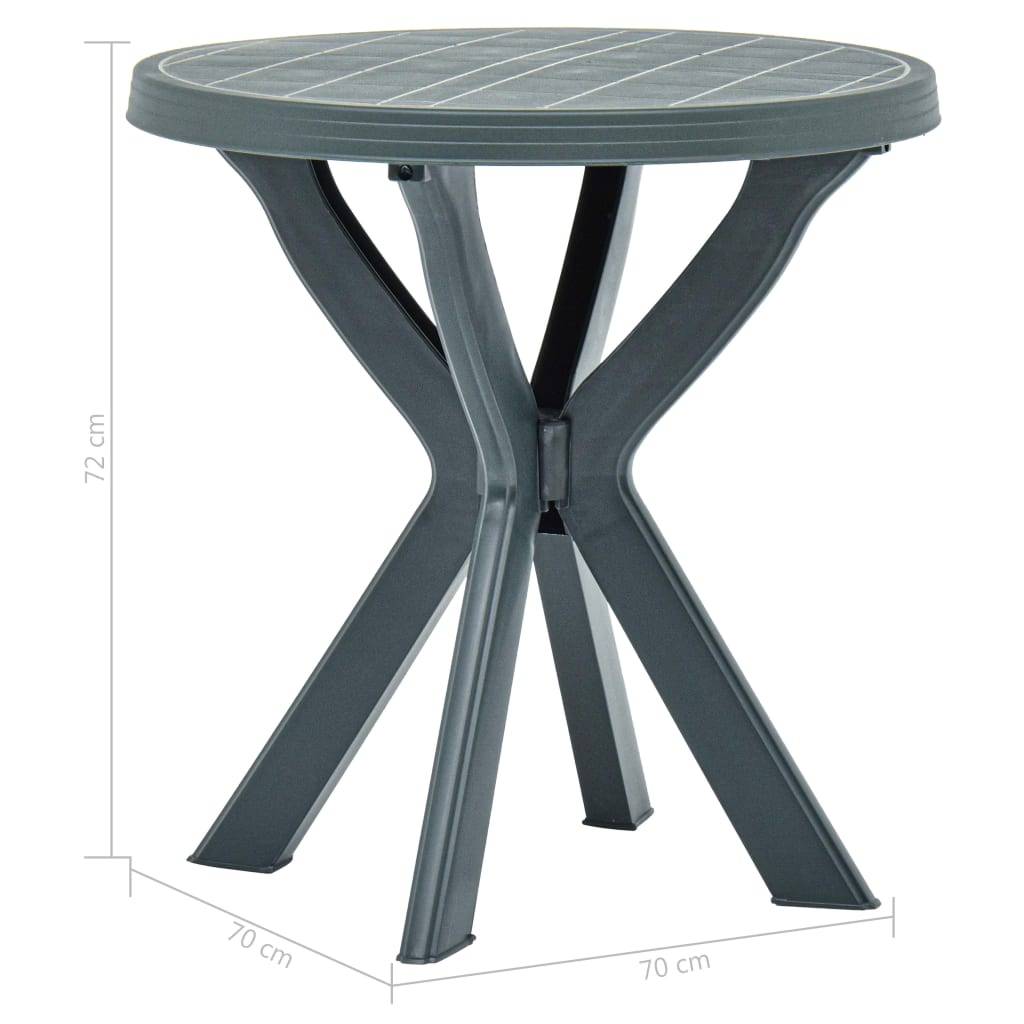 vidaXL Bistrotisch Grün Ø70 cm Kunststoff