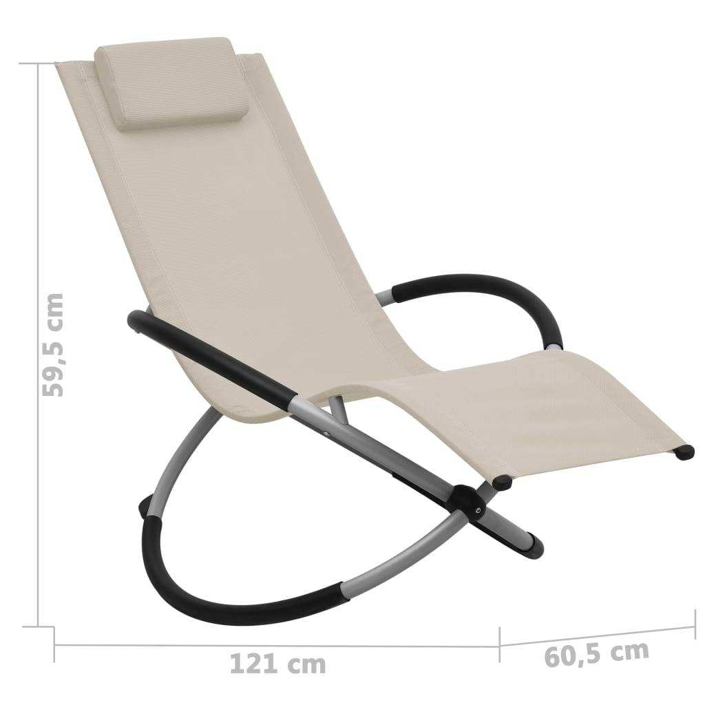 vidaXL Kinder-Sonnenliege Stahl Creme