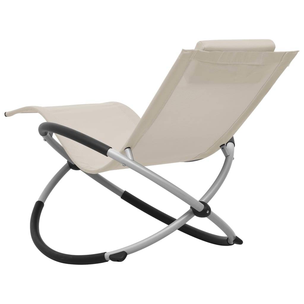 vidaXL Kinder-Sonnenliege Stahl Creme