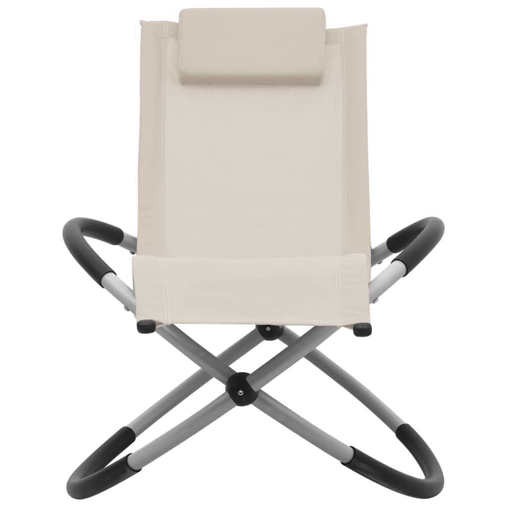 vidaXL Kinder-Sonnenliege Stahl Creme