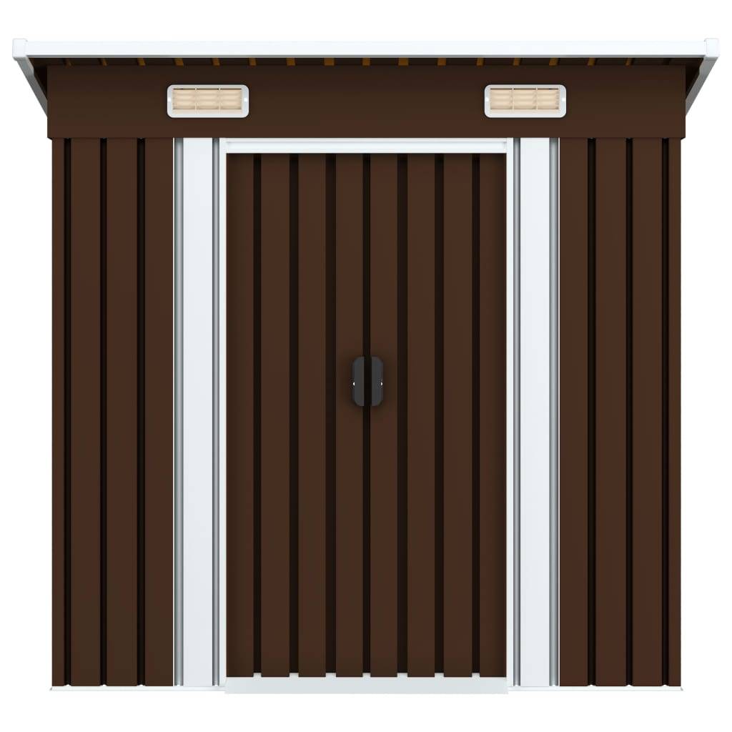vidaXL Geräteschuppen Braun 194x121x181 cm Stahl