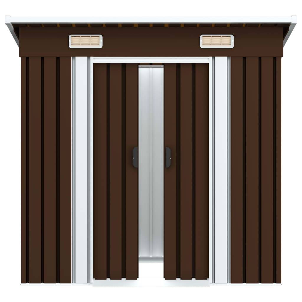 vidaXL Geräteschuppen Braun 194x121x181 cm Stahl