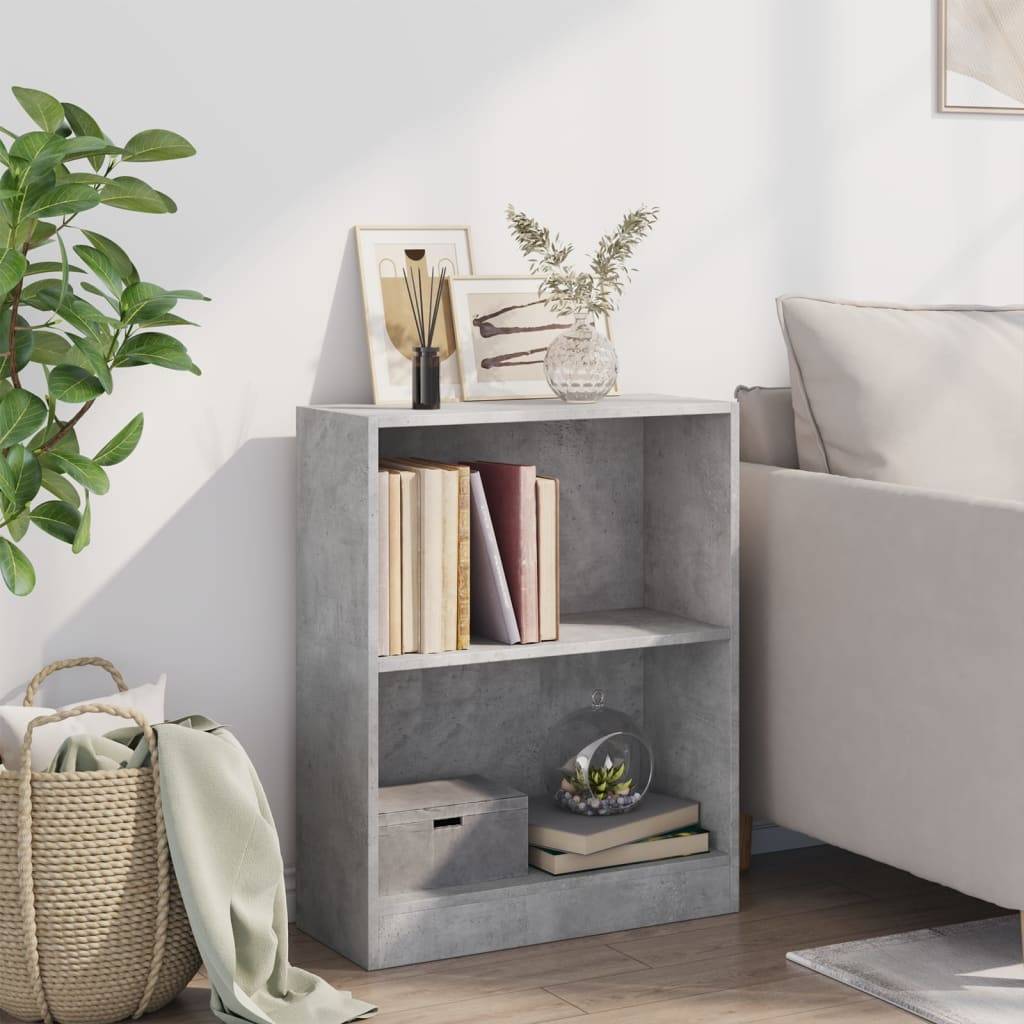 vidaXL Bücherregal Betongrau 60x24x76 cm Holzwerkstoff