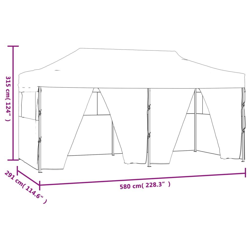 vidaXL Profi-Partyzelt Faltbar mit 4 Seitenwänden 3×6m Stahl Blau
