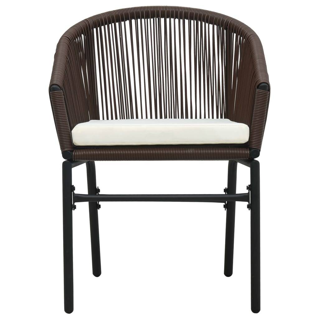 vidaXL 3-tlg. Bistro-Set mit Kissen PE-Rattan Braun