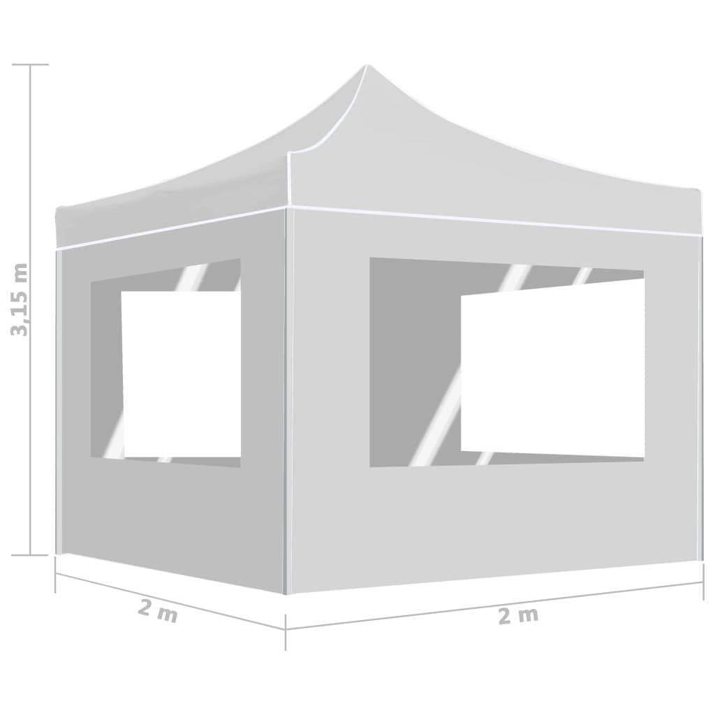 vidaXL Profi-Partyzelt Faltbar mit Wänden Aluminium 2×2m Weiß