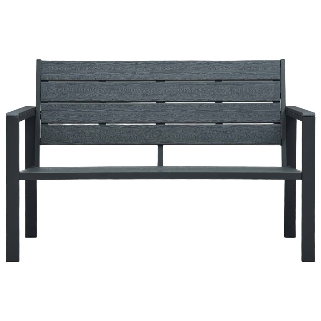 vidaXL Gartenbank 120 cm HDPE Grau Holz-Optik