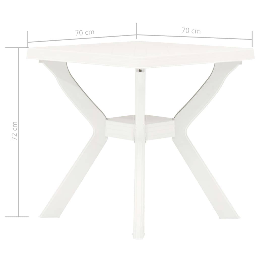 vidaXL Bistrotisch Weiß 70x70x72 cm Kunststoff