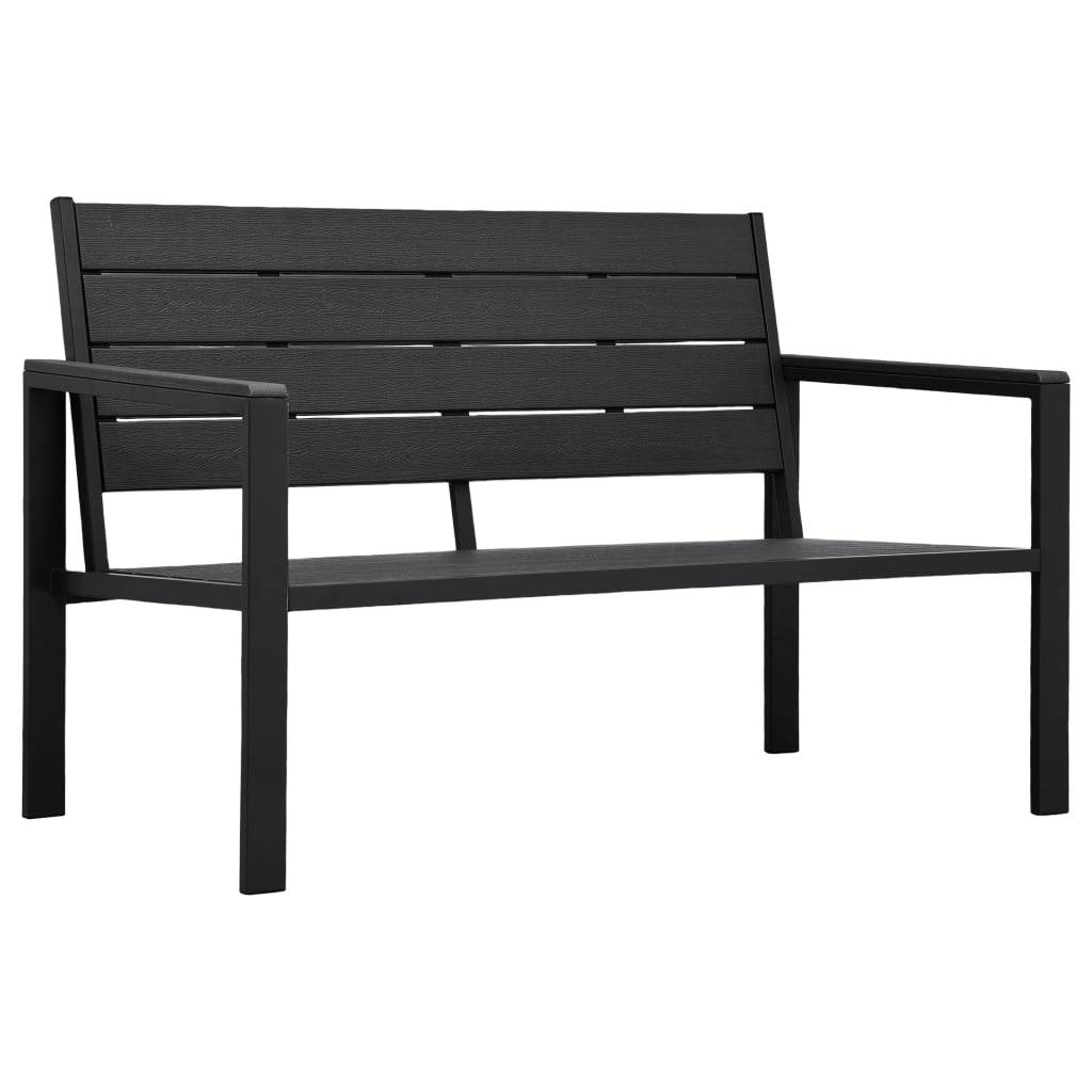vidaXL Gartenbank 120 cm HDPE Schwarz Holz-Optik