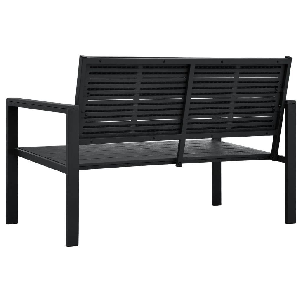 vidaXL Gartenbank 120 cm HDPE Schwarz Holz-Optik