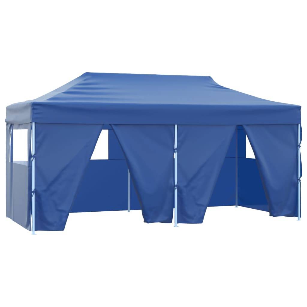 vidaXL Profi-Partyzelt Faltbar mit 4 Seitenwänden 3×6m Stahl Blau