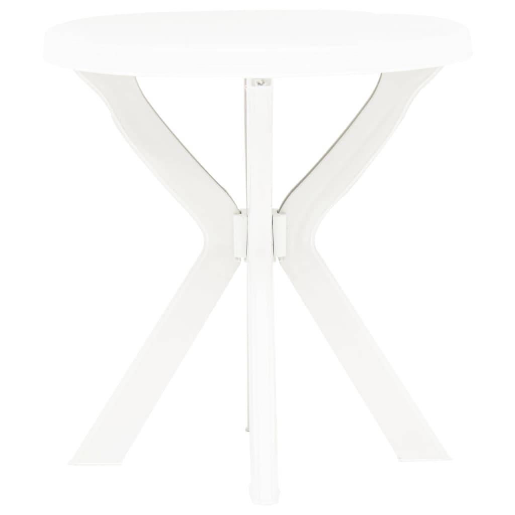 vidaXL Bistrotisch Weiß Ø70 cm Kunststoff