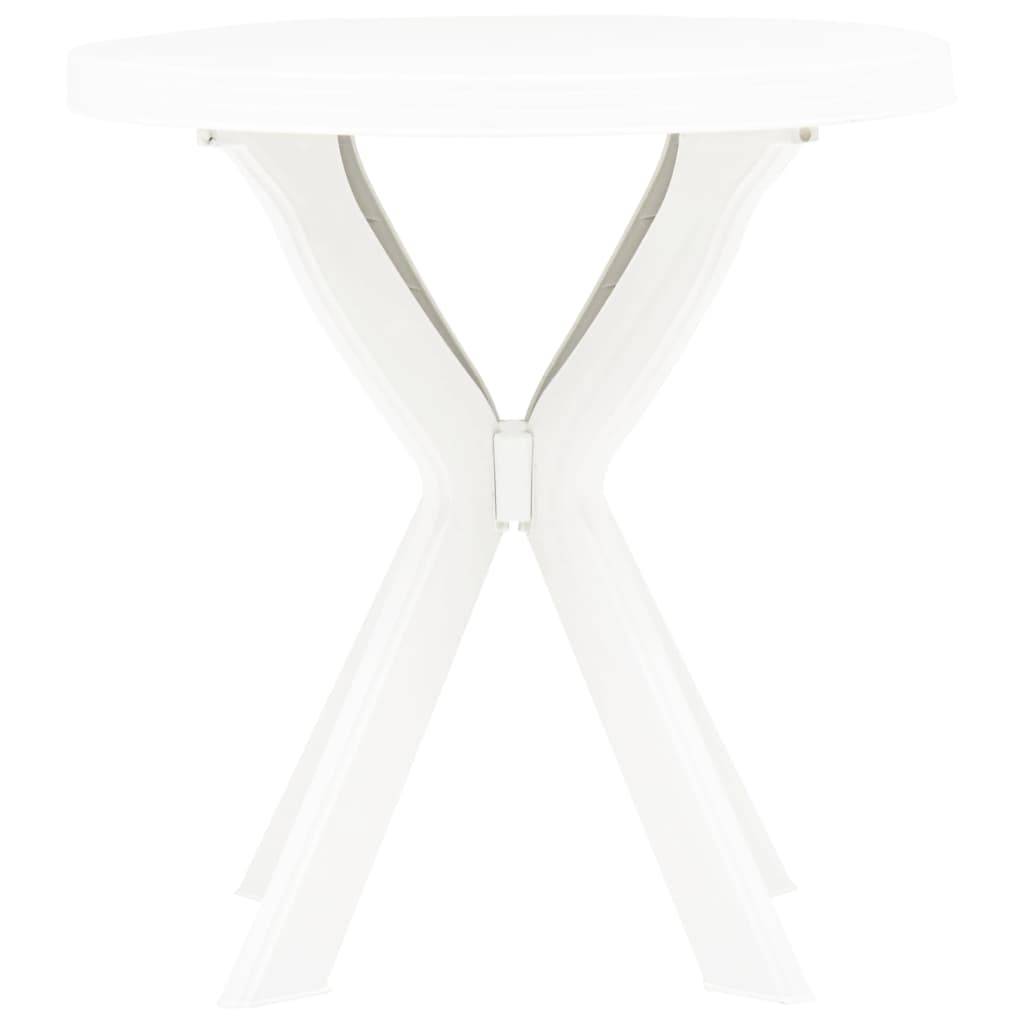 vidaXL Bistrotisch Weiß Ø70 cm Kunststoff