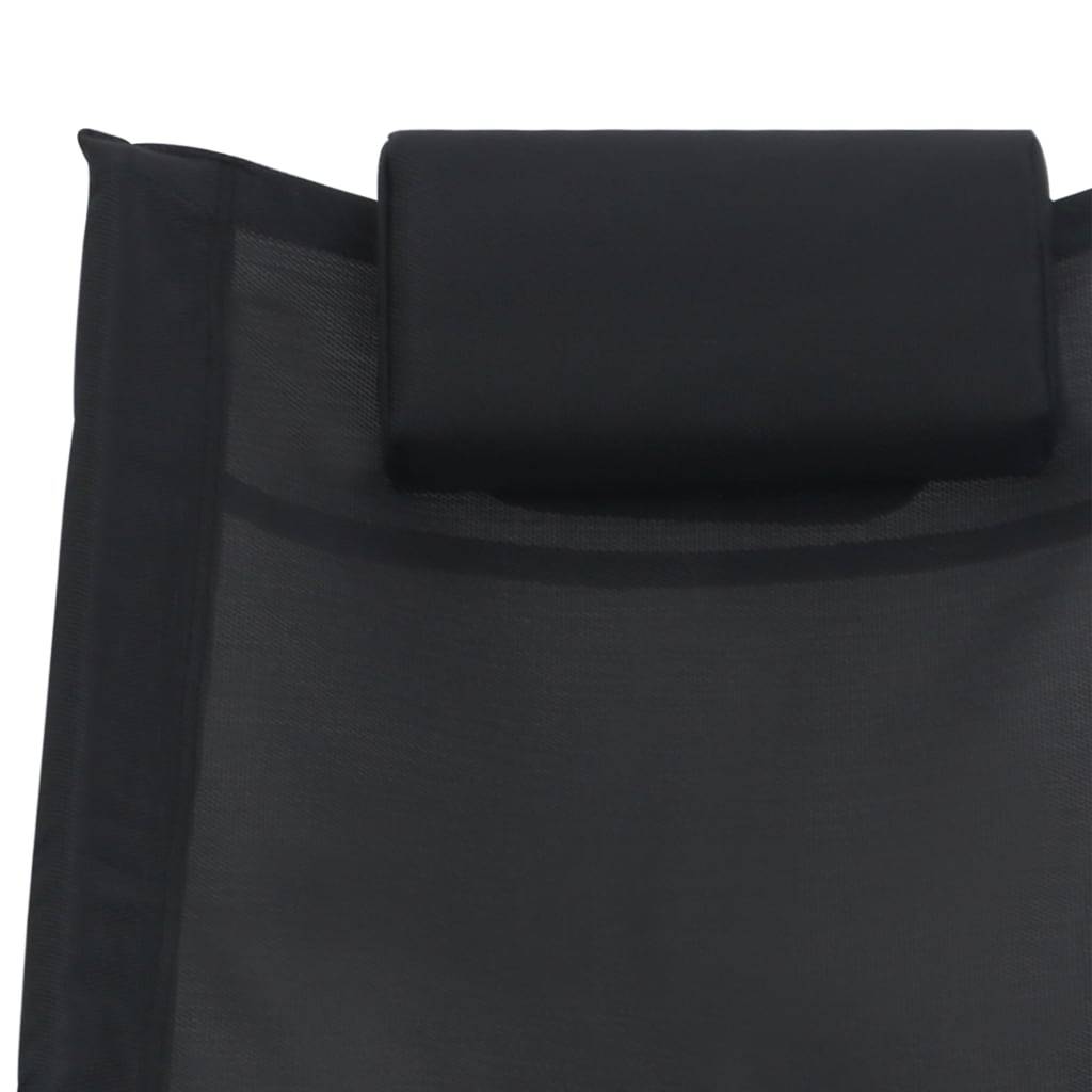 vidaXL Sonnenliege mit Kissen Schwarz Textilene
