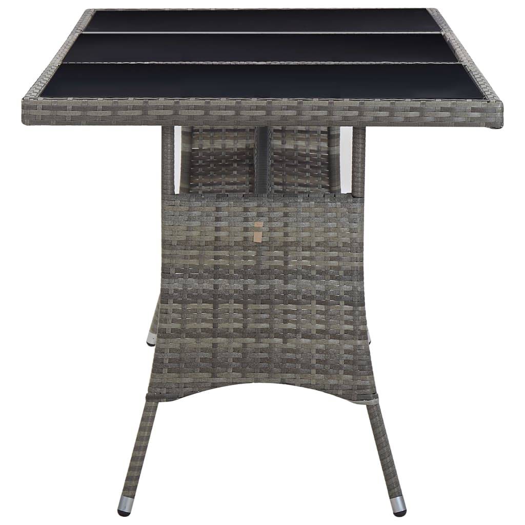 vidaXL Gartentisch Grau 170 x 80 x 74 cm Poly Rattan