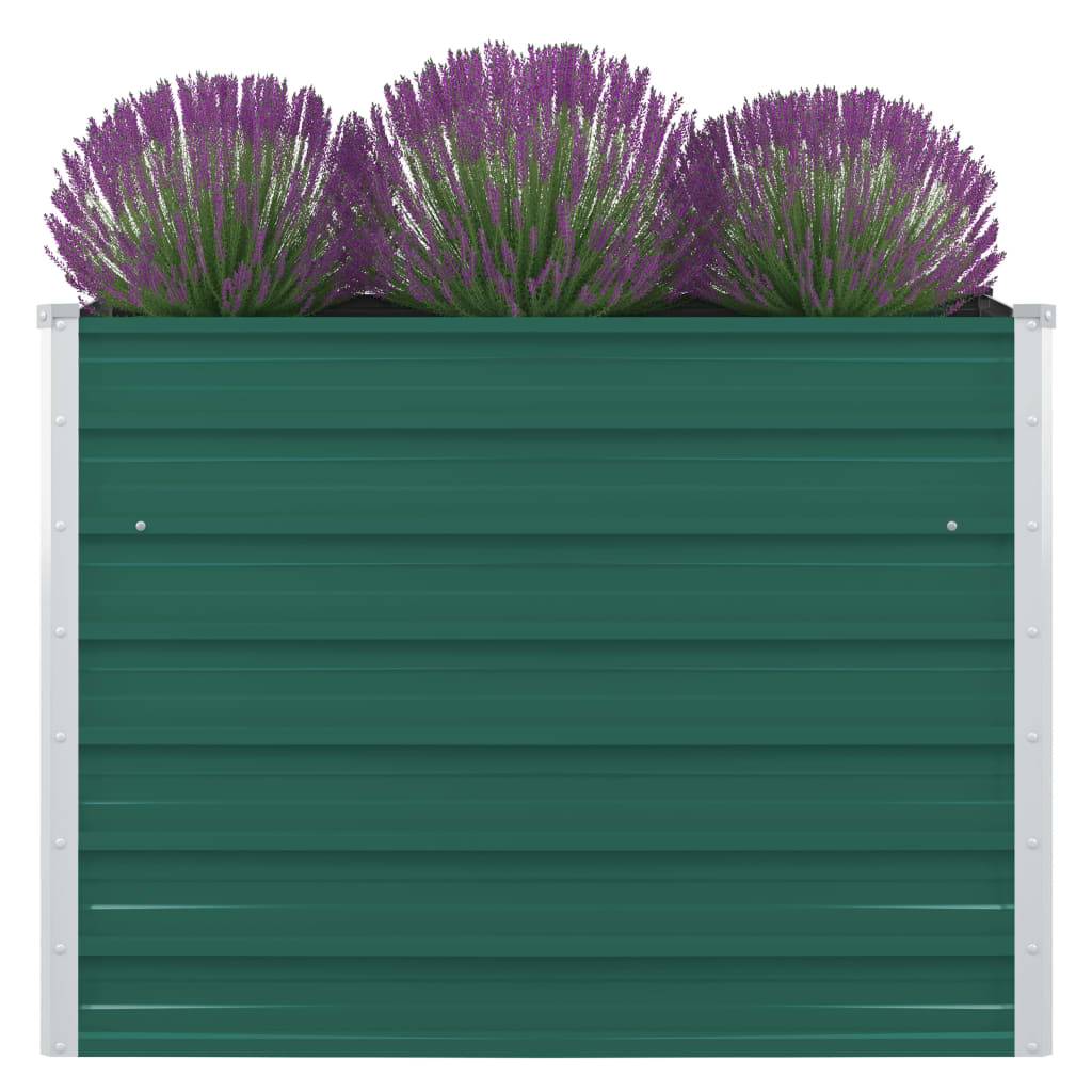vidaXL Hochbeet 100 x 100 x 77 cm Verzinkter Stahl Grün