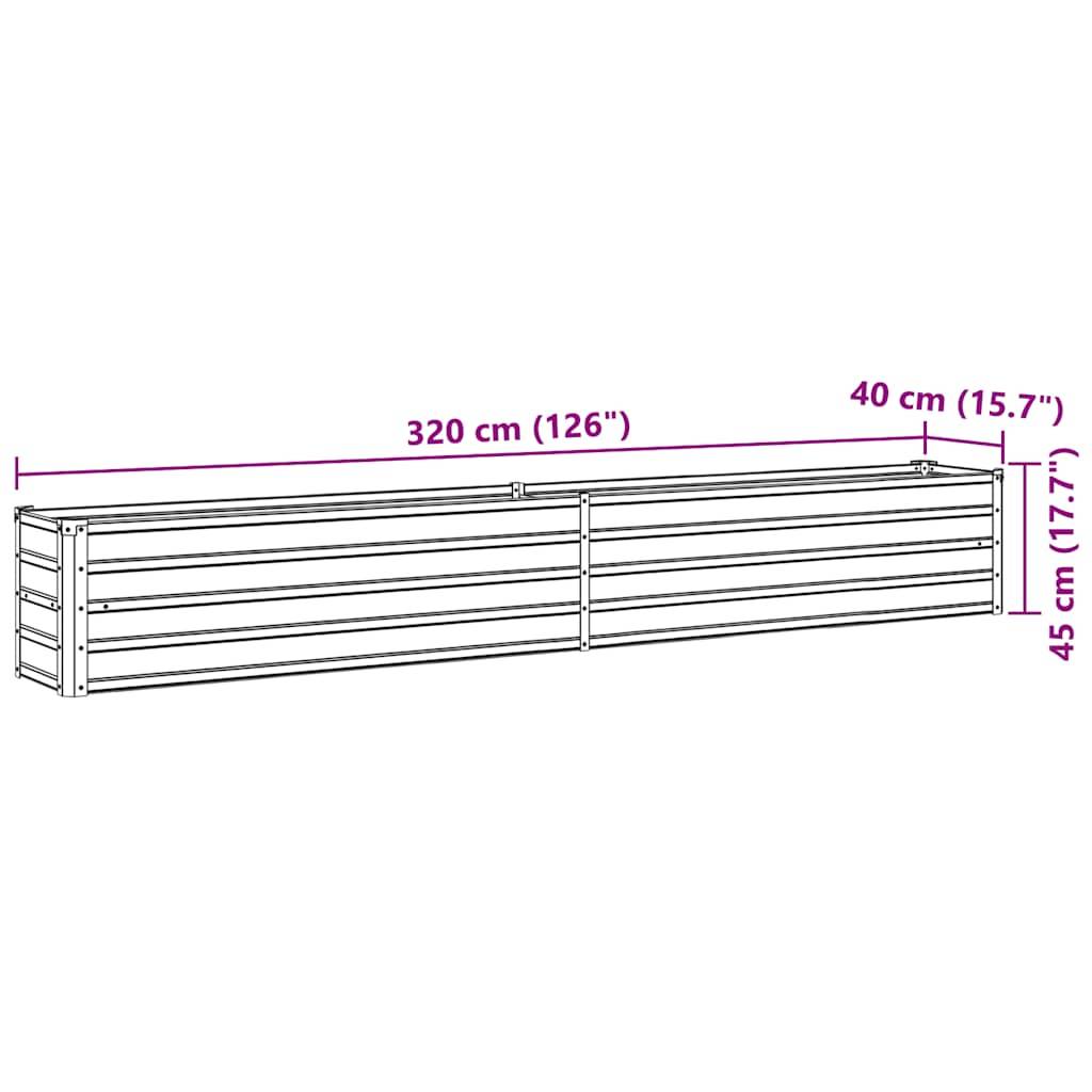 vidaXL Garten-Hochbeet Verzinkter Stahl 320×40×45 cm Anthrazit
