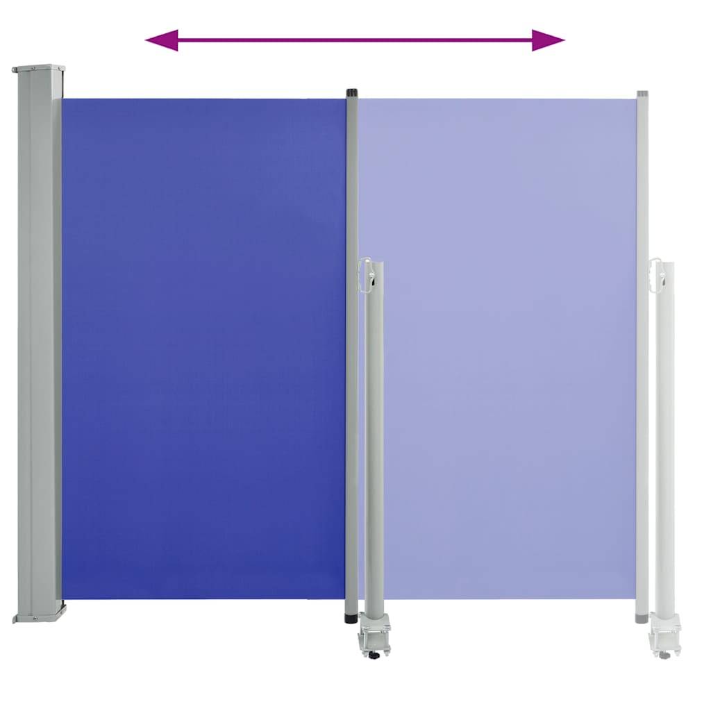 vidaXL Ausziehbare Seitenmarkise 120x300 cm Blau