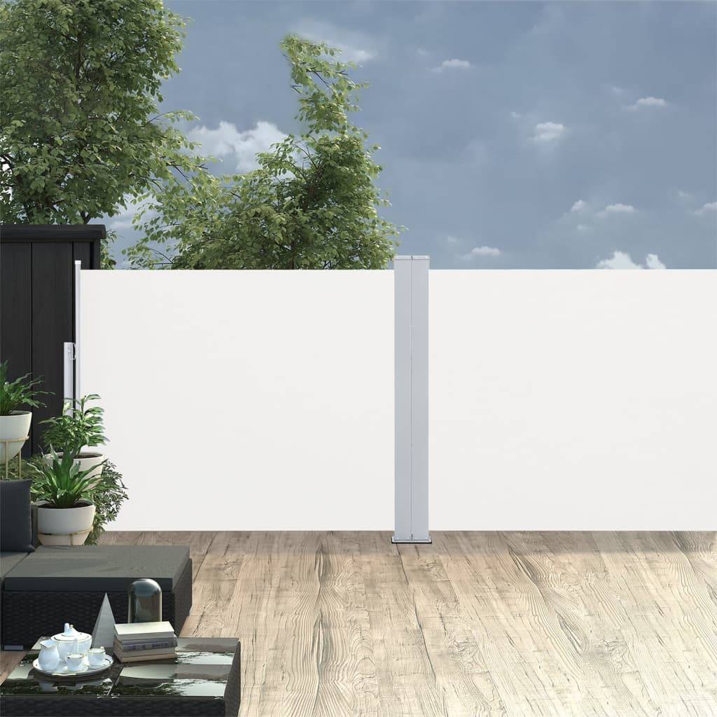 vidaXL Ausziehbare Seitenmarkise Creme 170 x 1000 cm