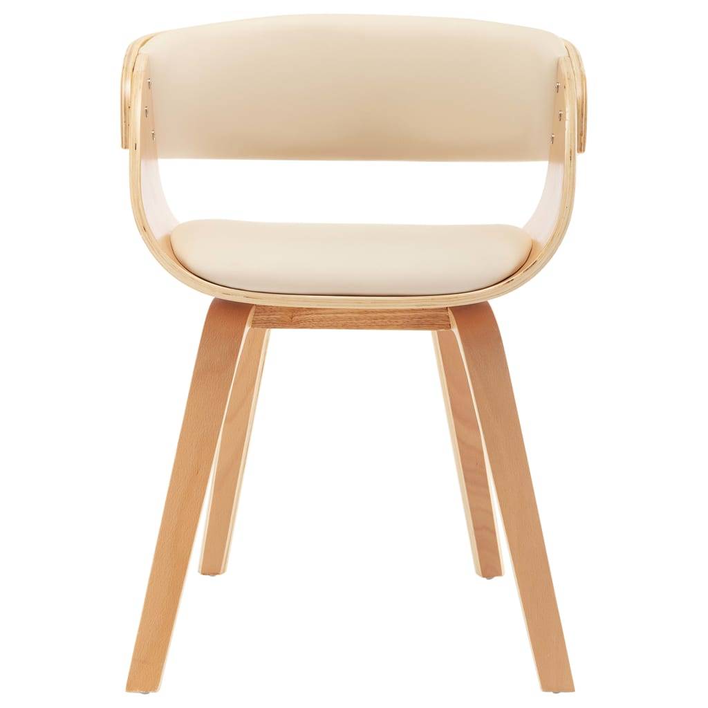 vidaXL Esszimmerstühle 2 Stk. Creme Bugholz und Kunstleder