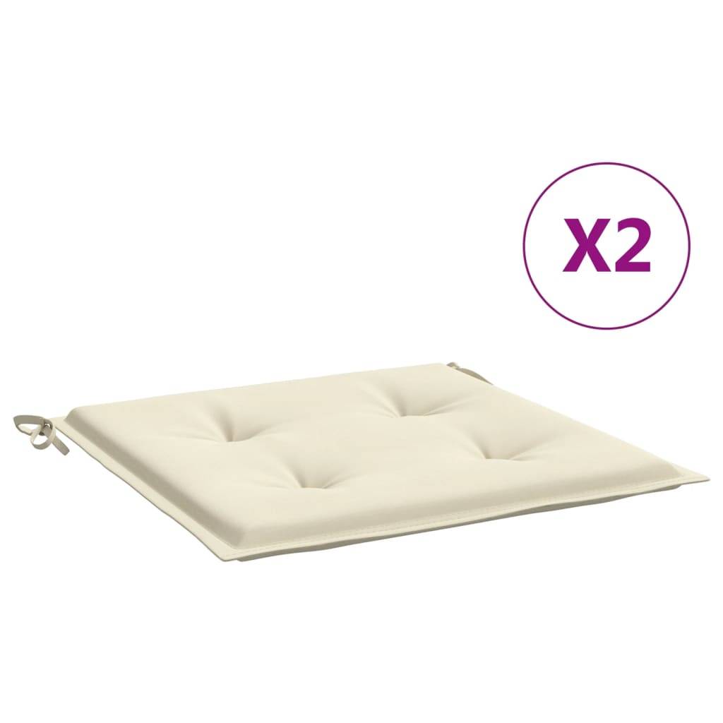 vidaXL Gartenstuhl-Kissen 2 Stk. Creme 40x40x3 cm Oxford-Gewebe