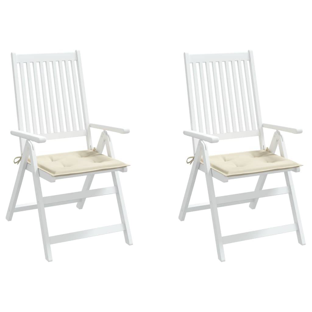 vidaXL Gartenstuhl-Kissen 2 Stk. Creme 50x50x3 cm Oxford-Gewebe