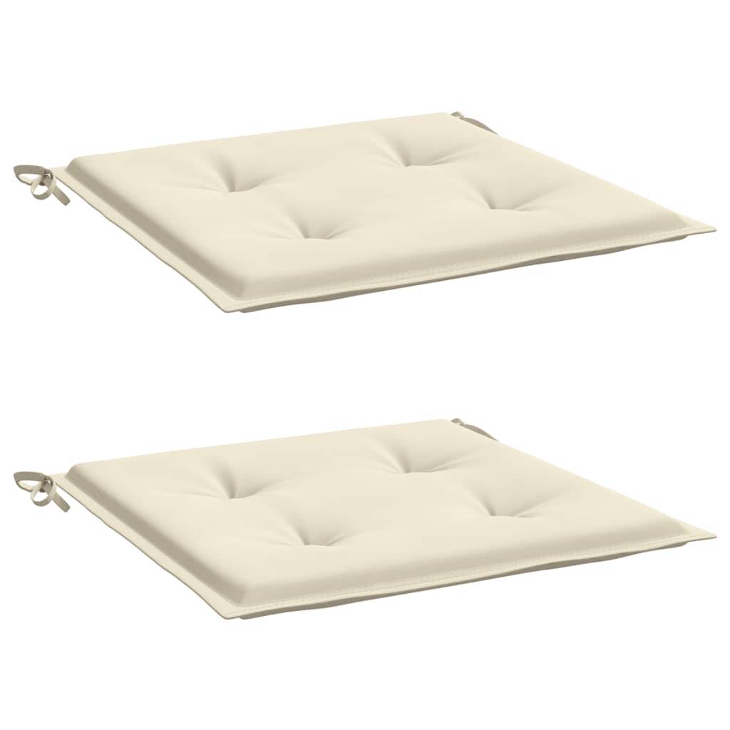 vidaXL Gartenstuhl-Kissen 2 Stk. Creme 50x50x3 cm Oxford-Gewebe