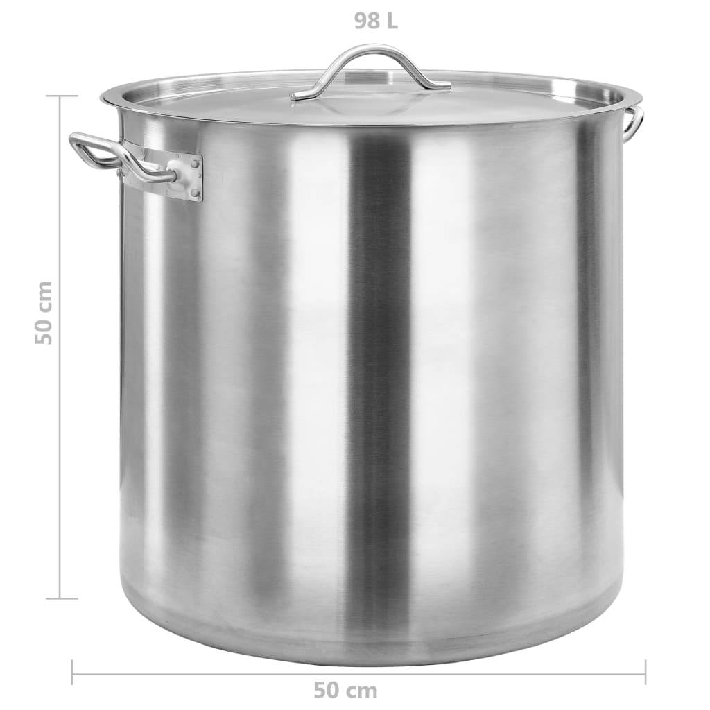 vidaXL Suppentopf 98 L 50×50 cm Edelstahl