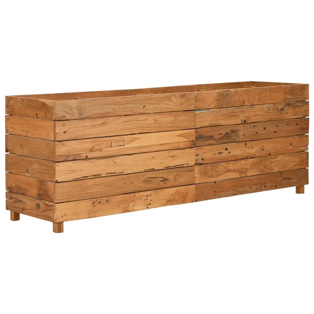 vidaXL Hochbeet 150x40x55 cm Teak Altholz und Stahl