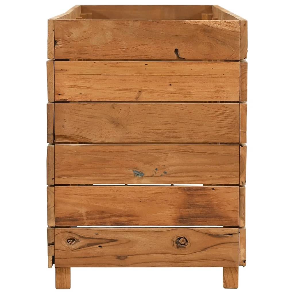 vidaXL Hochbeet 150x40x55 cm Teak Altholz und Stahl