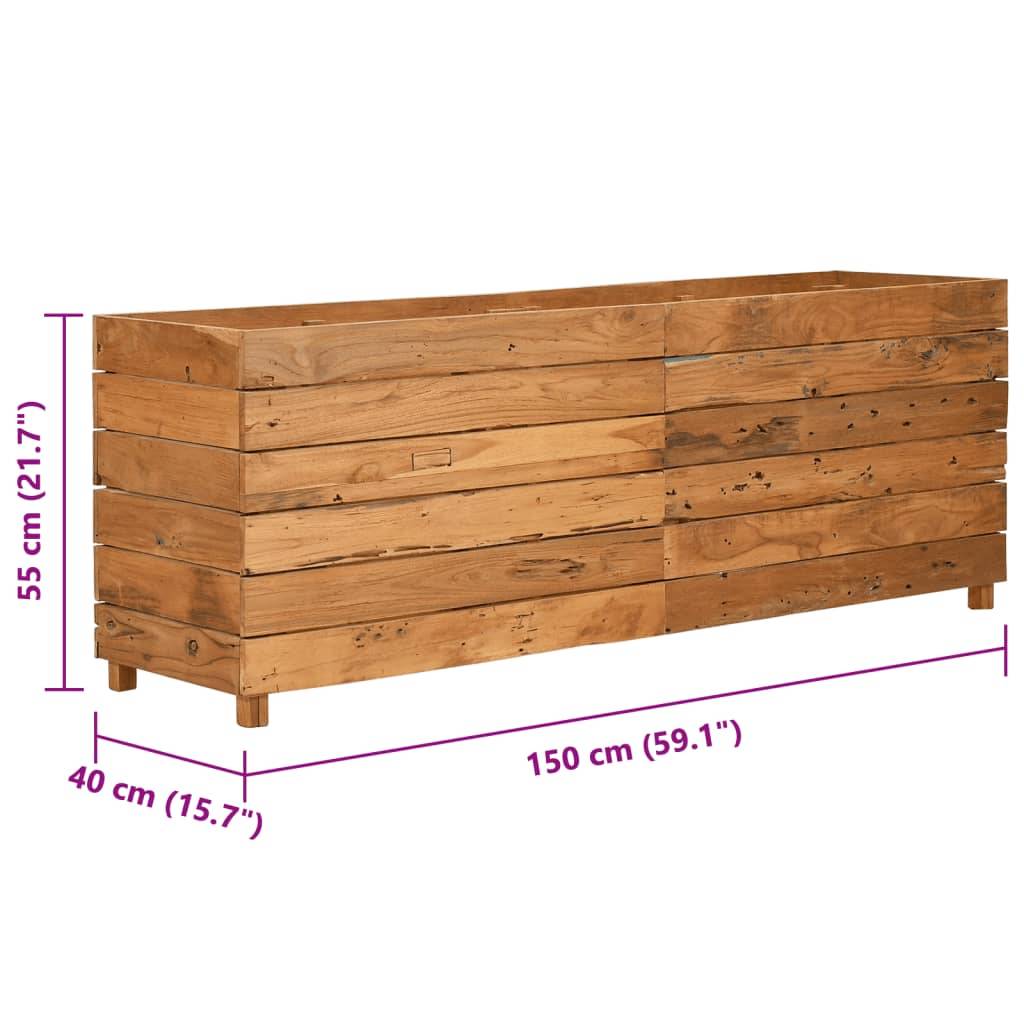 vidaXL Hochbeet 150x40x55 cm Teak Altholz und Stahl
