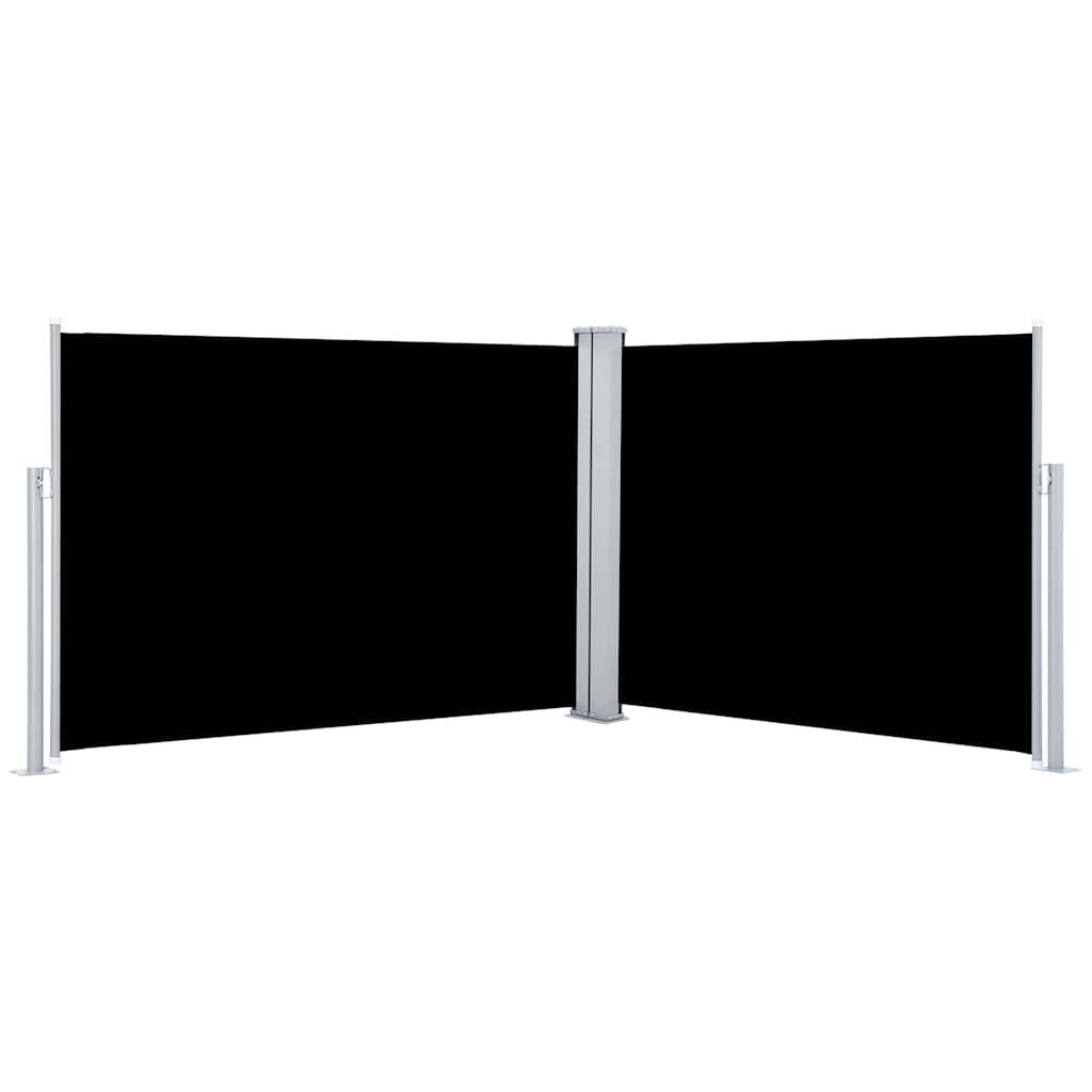 vidaXL Ausziehbare Seitenmarkise Schwarz 120 x 1000 cm