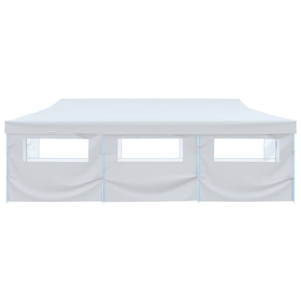 vidaXL Pop-Up Partyzelt Faltbar mit 8 Seitenwänden 3x9 m Weiß