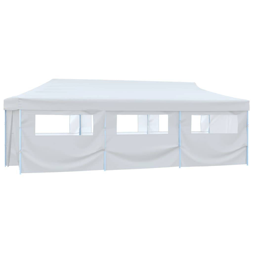 vidaXL Pop-Up Partyzelt Faltbar mit 8 Seitenwänden 3x9 m Weiß