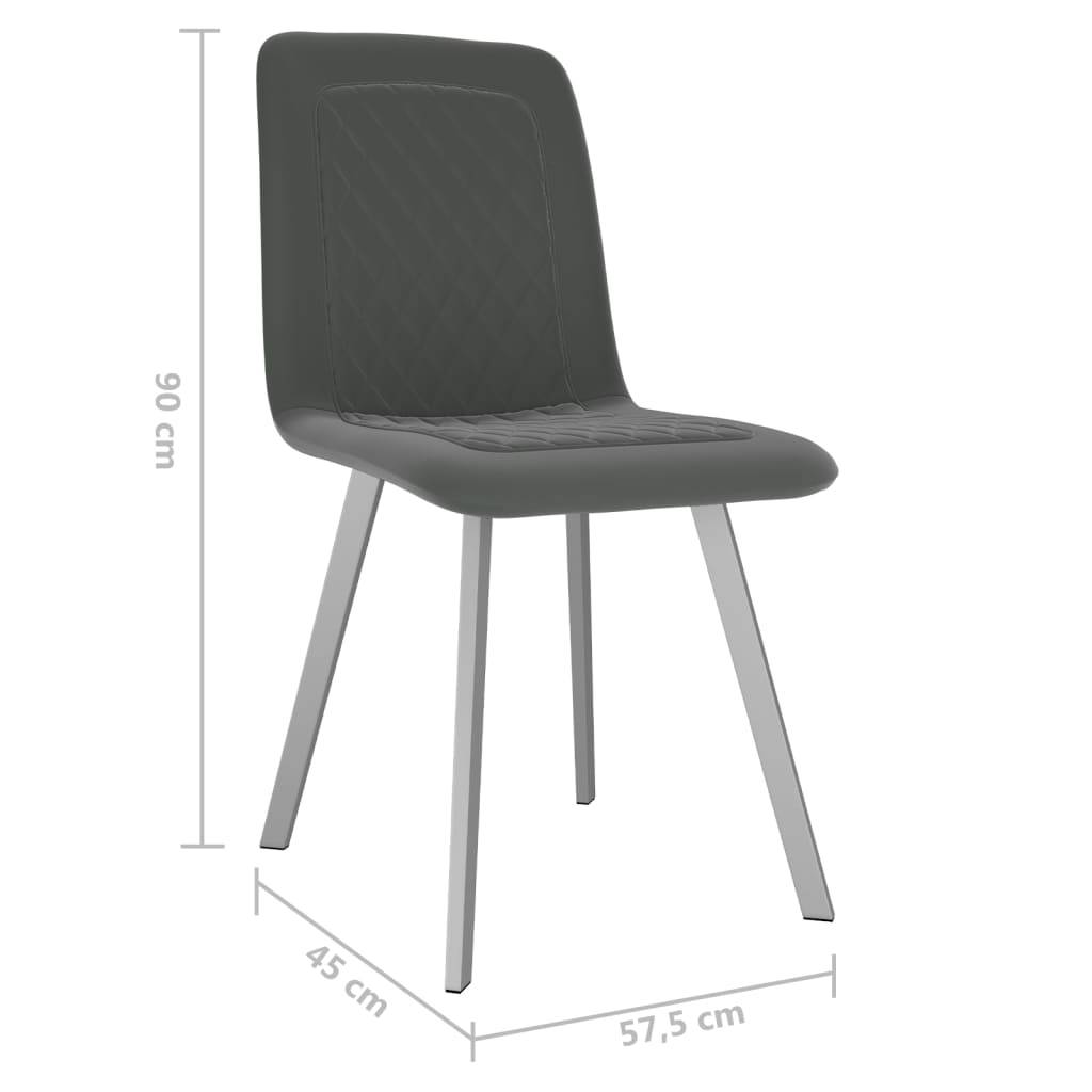 vidaXL Esszimmerstühle 2 Stk. Grau Samt