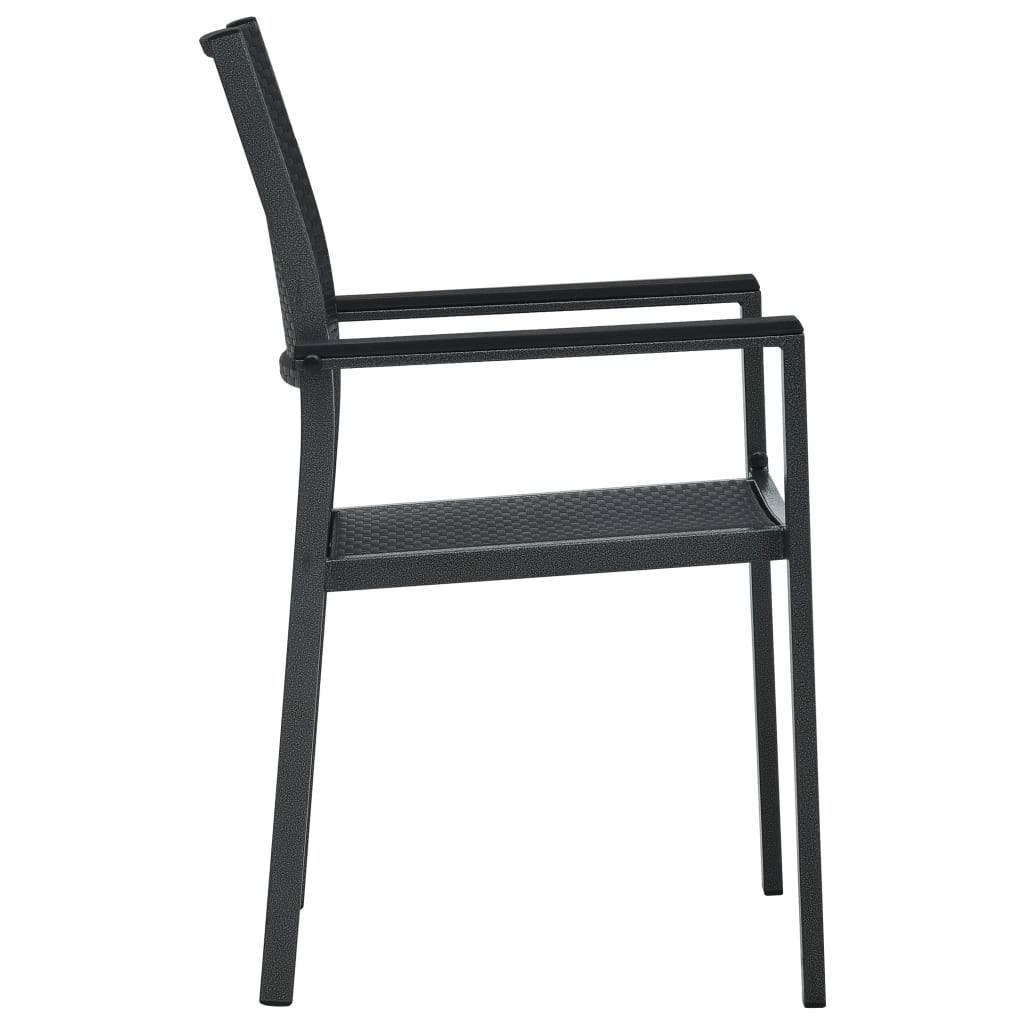 vidaXL Gartenstühle 2 Stk. Schwarz Kunststoff Rattan-Optik