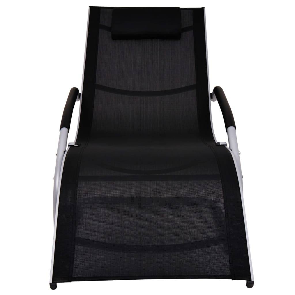 vidaXL Sonnenliege mit Kissen Aluminium und Textilene Schwarz
