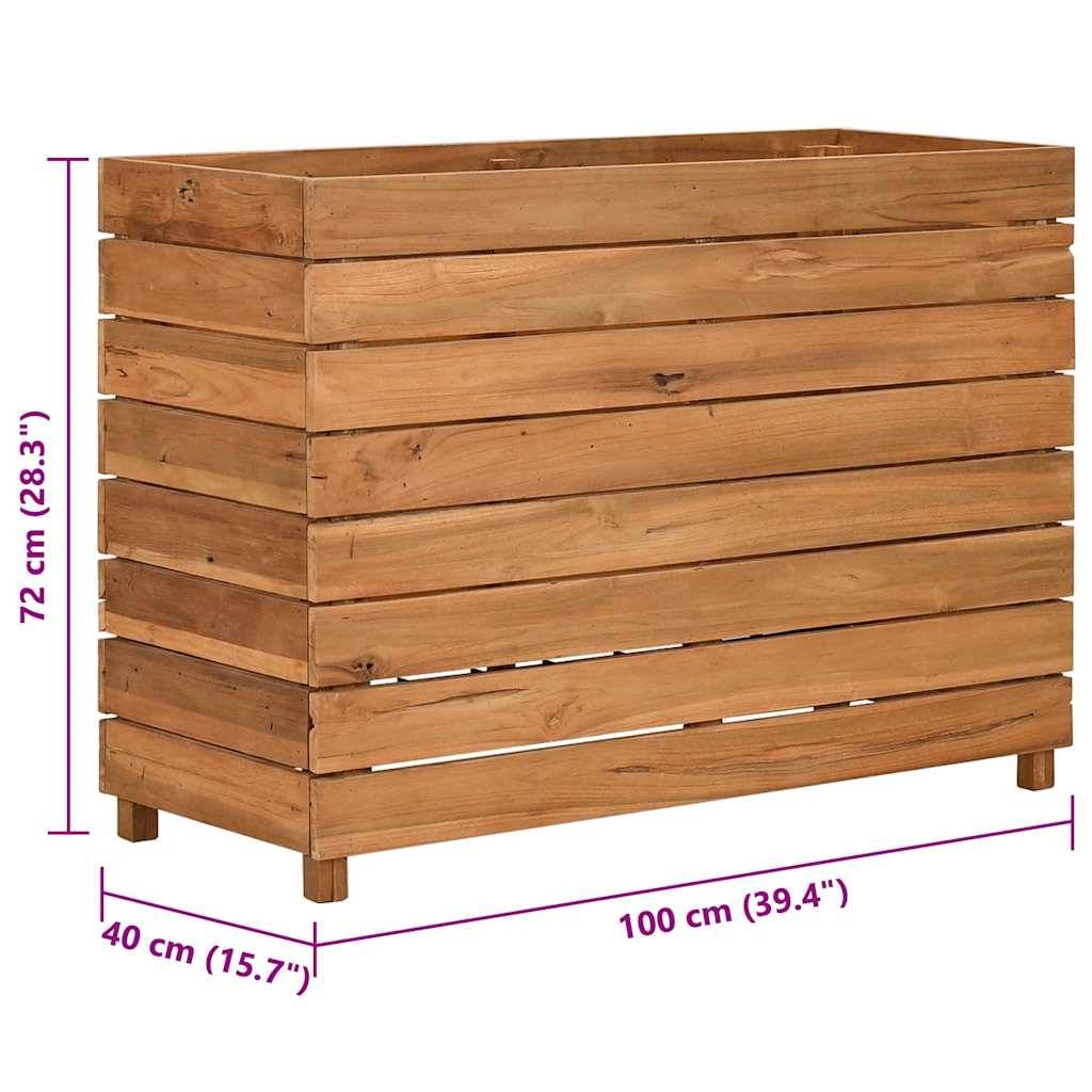 vidaXL Hochbeet 100x40x72 cm Teak Altholz und Stahl
