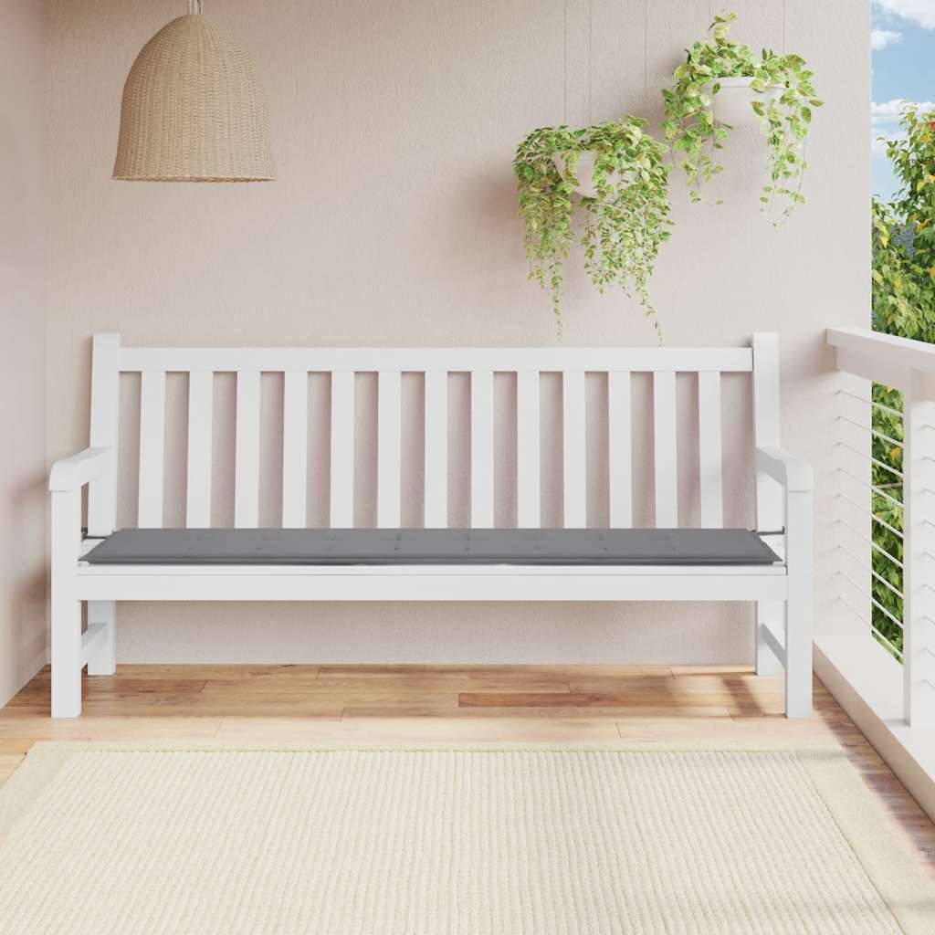 vidaXL Gartenbank-Auflage Grau 200x50x4 cm Oxford-Gewebe